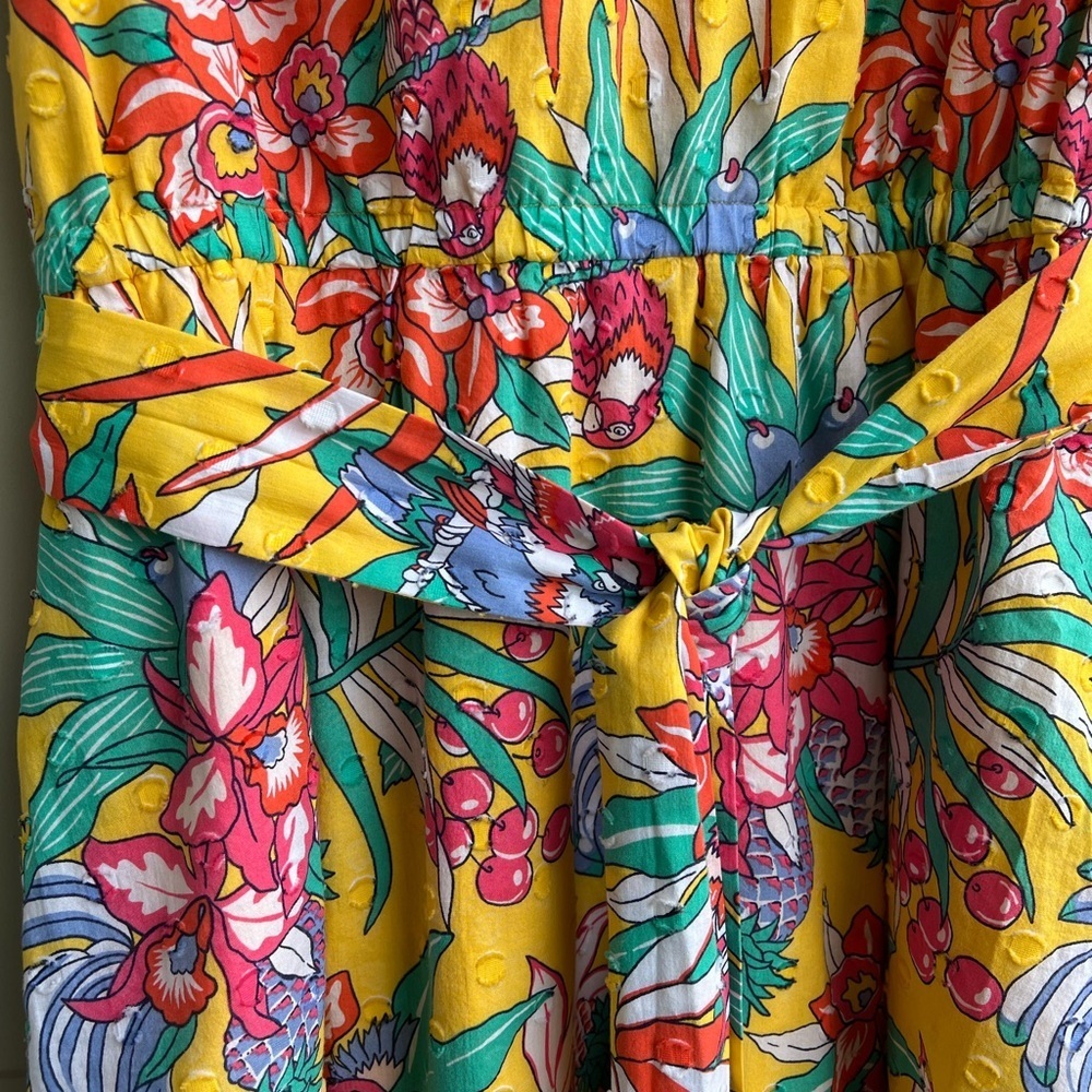Talbots Sleeveless  Floral Dress – Size 8 – 100% Cotton vacation summer bright - Picture 4 of 10